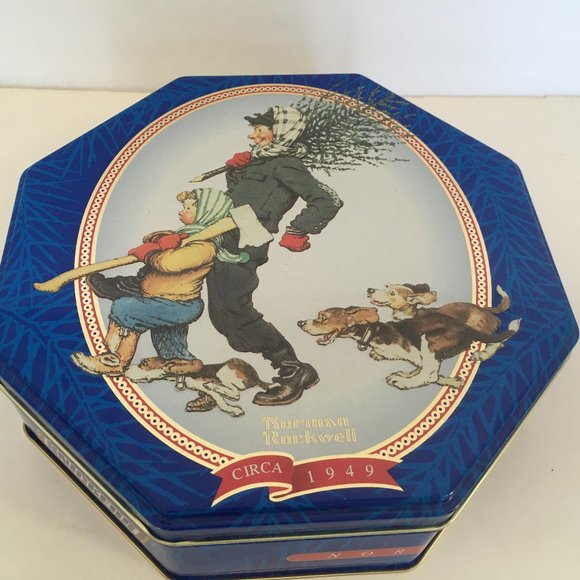 Snickers limited edition canister 1997 Norman Rockwell holiday graphics tin - Picture 4 of 9